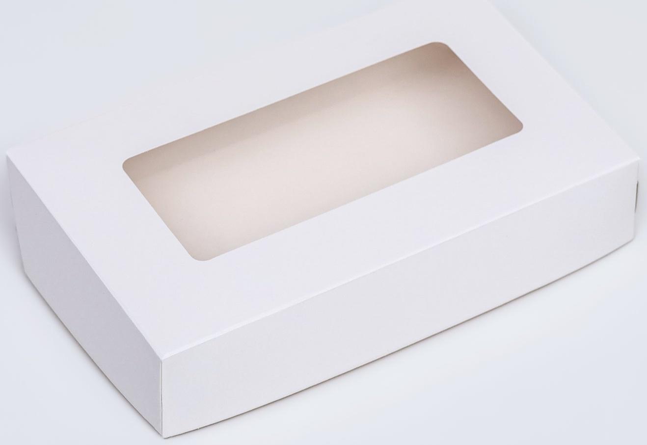 Контейнер на вынос, с окном, белый, 20 х 12 х 4 см