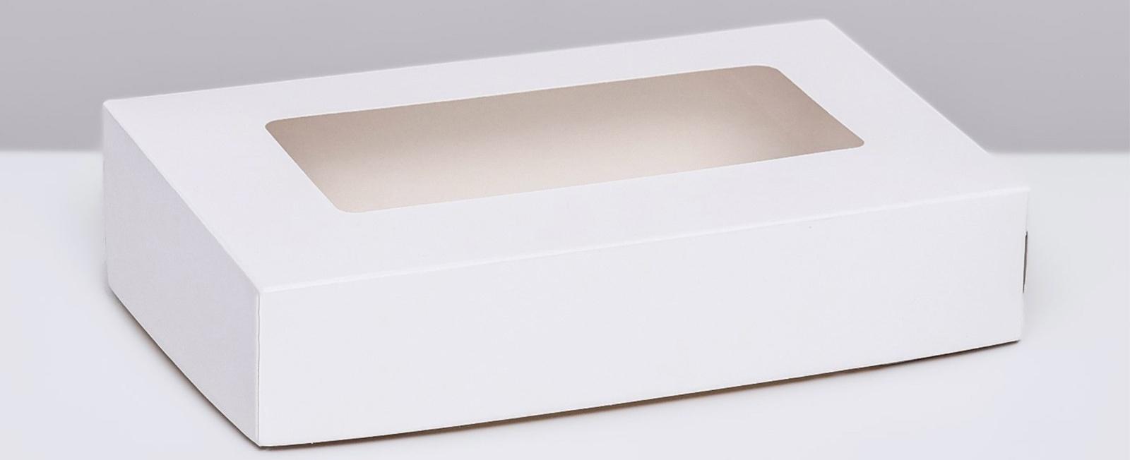 Контейнер на вынос, с окном, белый, 20 х 12 х 4 см