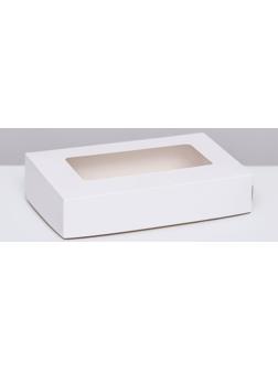 Контейнер на вынос, с окном, белый, 20 х 12 х 4 см