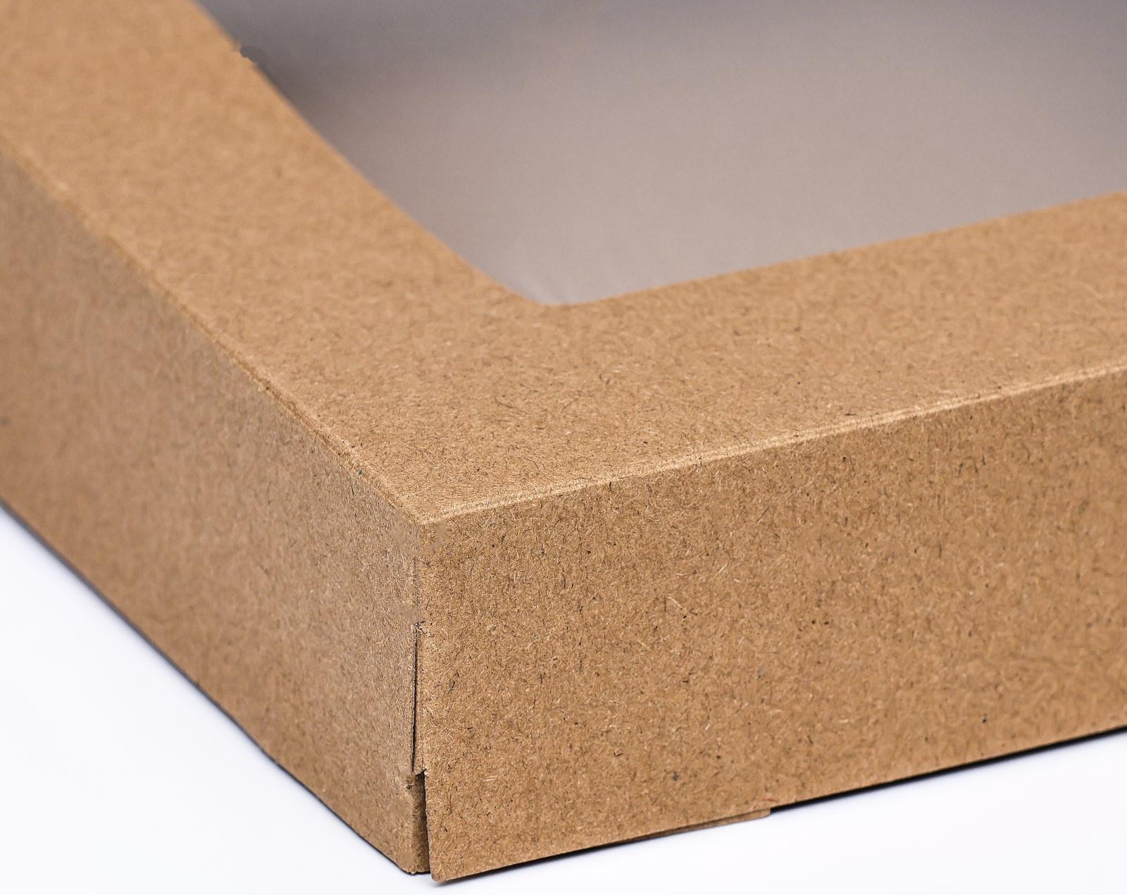 Контейнер на вынос, с окном, крафт, 20 х 20 х 4 см