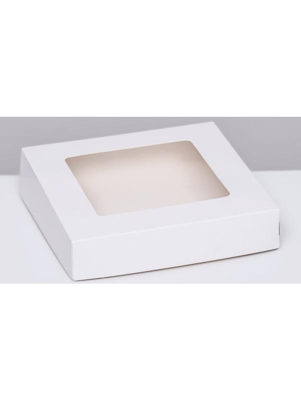 Контейнер на вынос, с окном, белый, 20 х 20 х 4 см