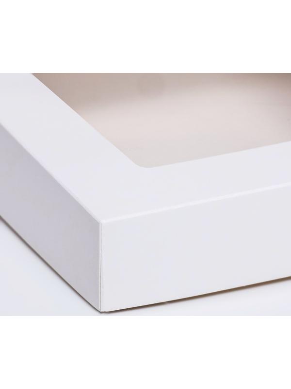 Контейнер на вынос, с окном, белый, 20 х 20 х 4 см