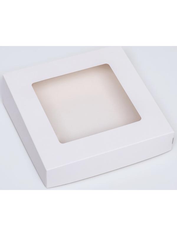 Контейнер на вынос, с окном, белый, 20 х 20 х 4 см