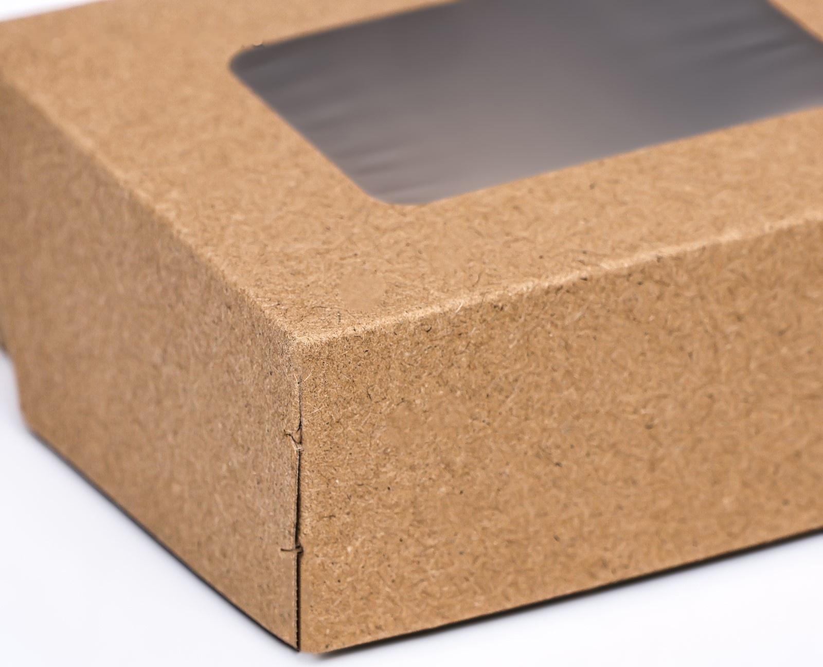 Контейнер на вынос, с окном, крафт, 10 х 8 х 3,5 см