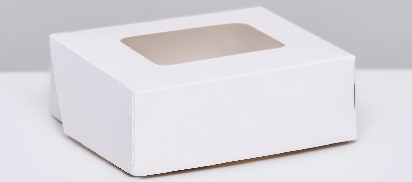 Контейнер на вынос, с окном, белый, 10 х 8 х 3,5 см