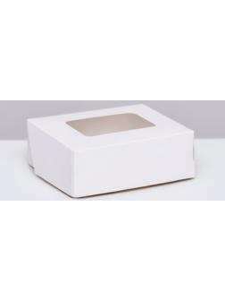 Контейнер на вынос, с окном, белый, 10 х 8 х 3,5 см