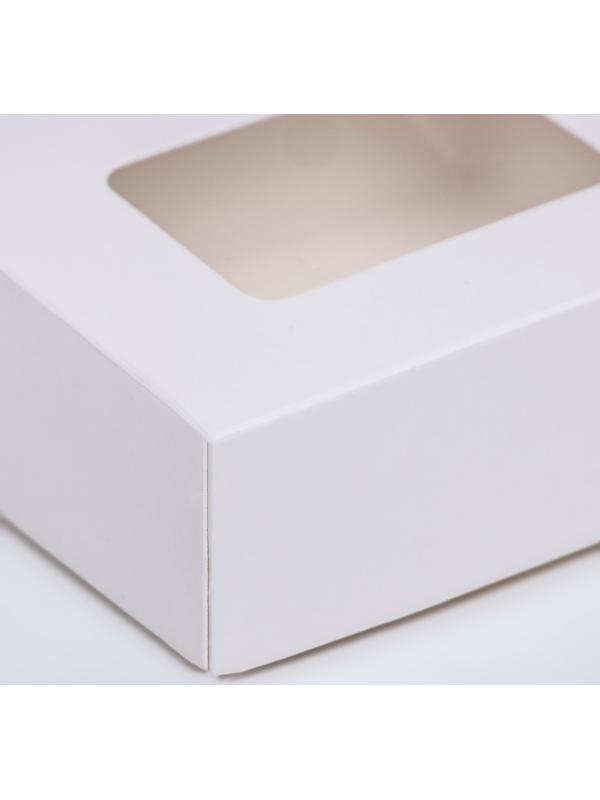 Контейнер на вынос, с окном, белый, 10 х 8 х 3,5 см