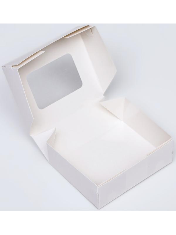 Контейнер на вынос, с окном, белый, 10 х 8 х 3,5 см