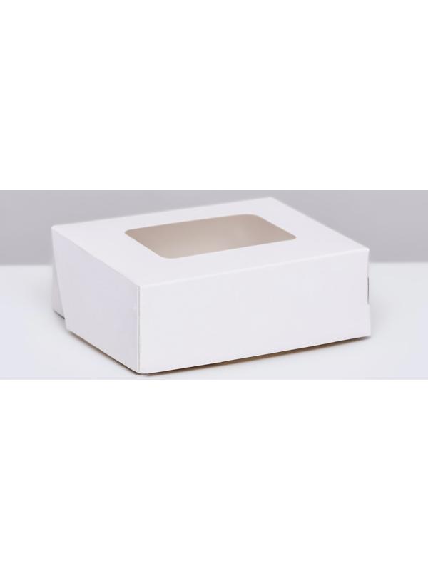 Контейнер на вынос, с окном, белый, 10 х 8 х 3,5 см