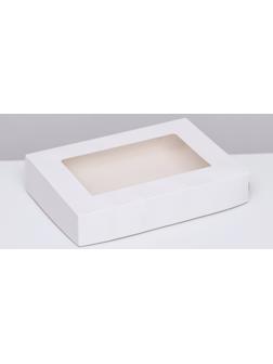 Коробка складная, с окном, белая, 28 х 20 х 5 см