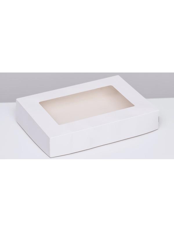 Коробка складная, с окном, белая, 28 х 20 х 5 см