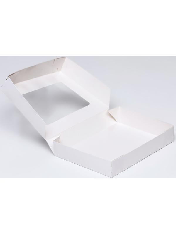 Коробка складная, с окном, белая, 28 х 20 х 5 см