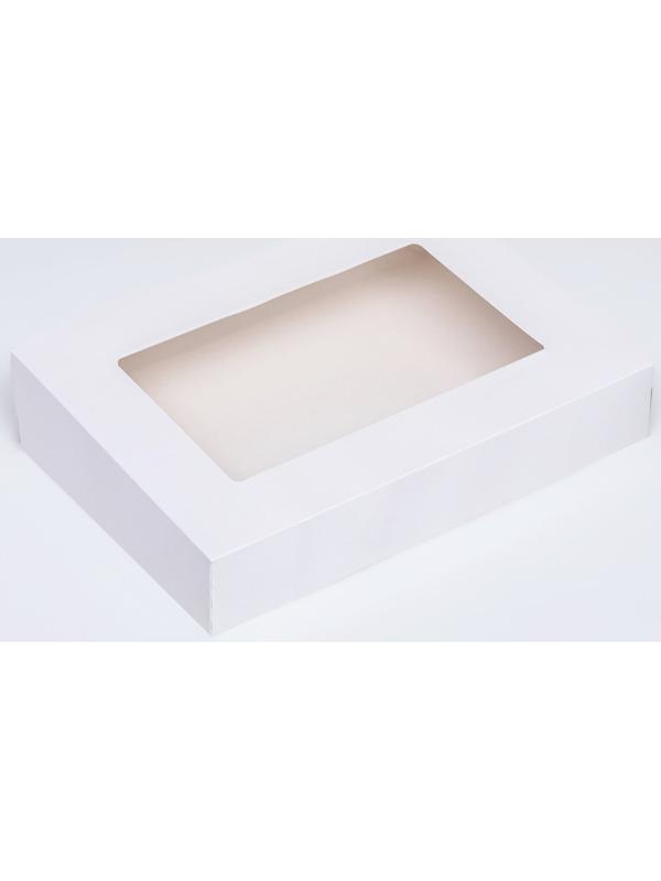 Коробка складная, с окном, белая, 28 х 20 х 5 см