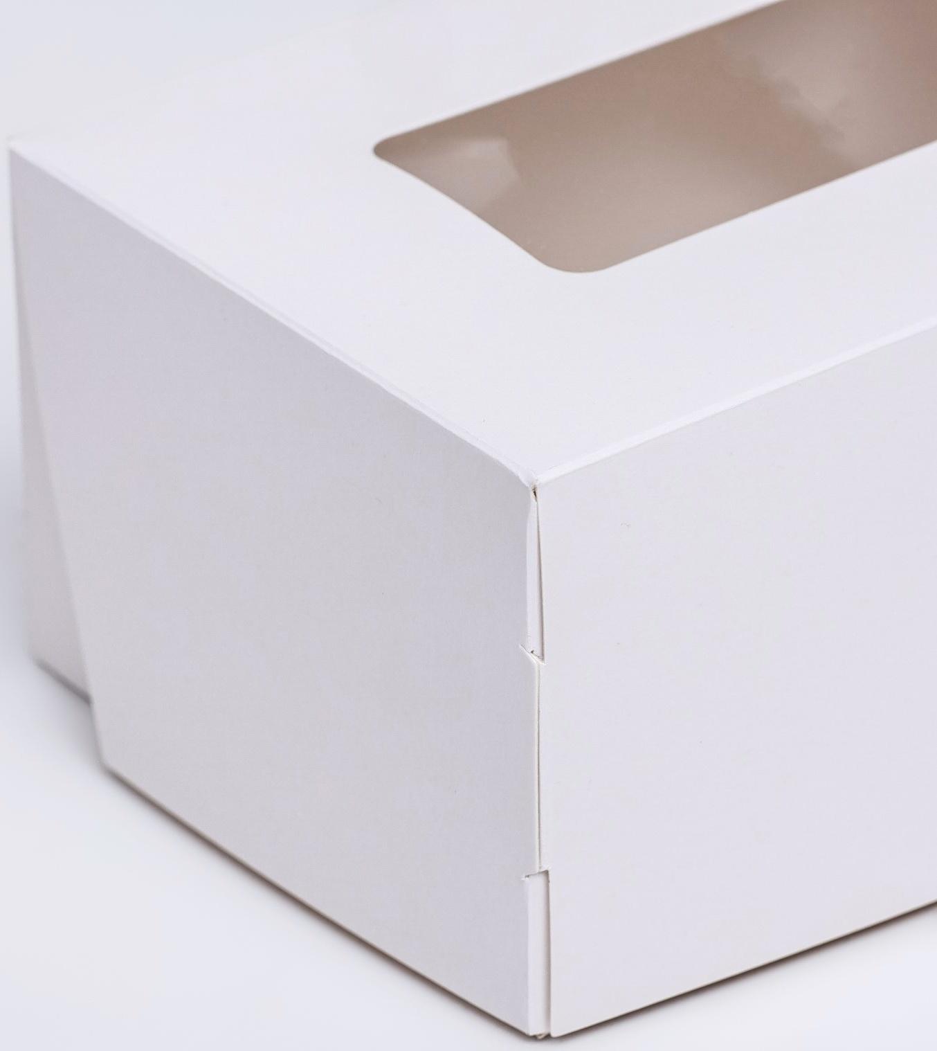 Коробка складная, с окном, белая, 15 х 10 х 7 см