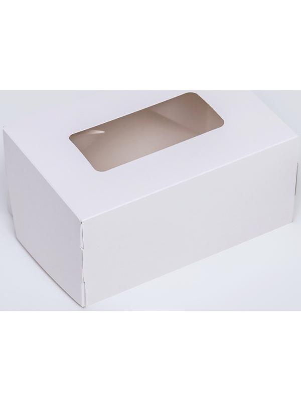Коробка складная, с окном, белая, 15 х 10 х 7 см