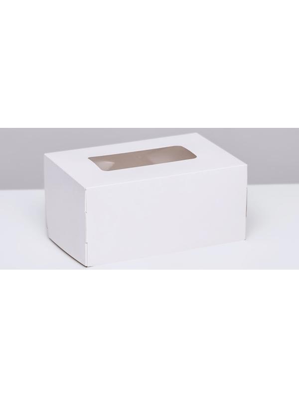 Коробка складная, с окном, белая, 15 х 10 х 7 см