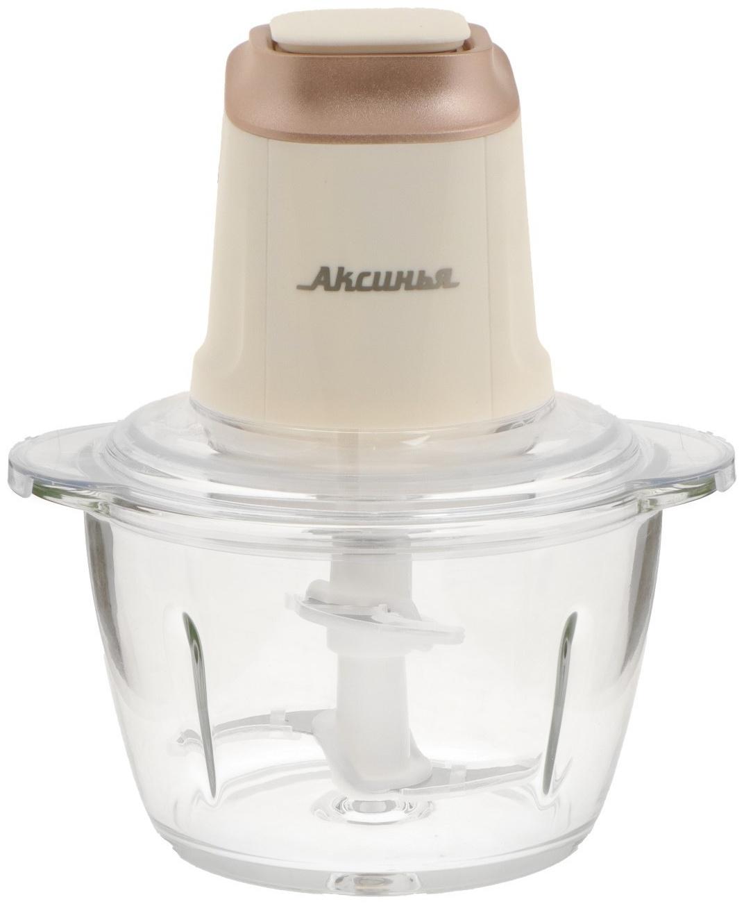 Измельчитель АКСИНЬЯ КС-501, стекло, 400 Вт, 1.2 л, 1 скорость, белый