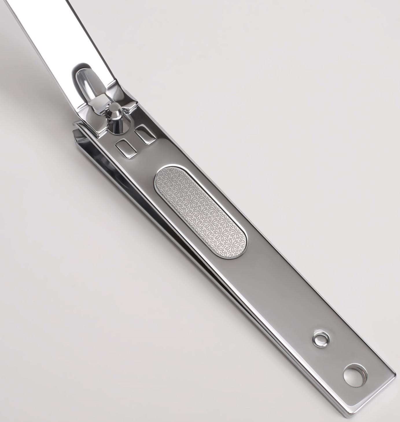 Кусачки-книпсер педикюрные, 10 см, с пилкой, цвет серебристый