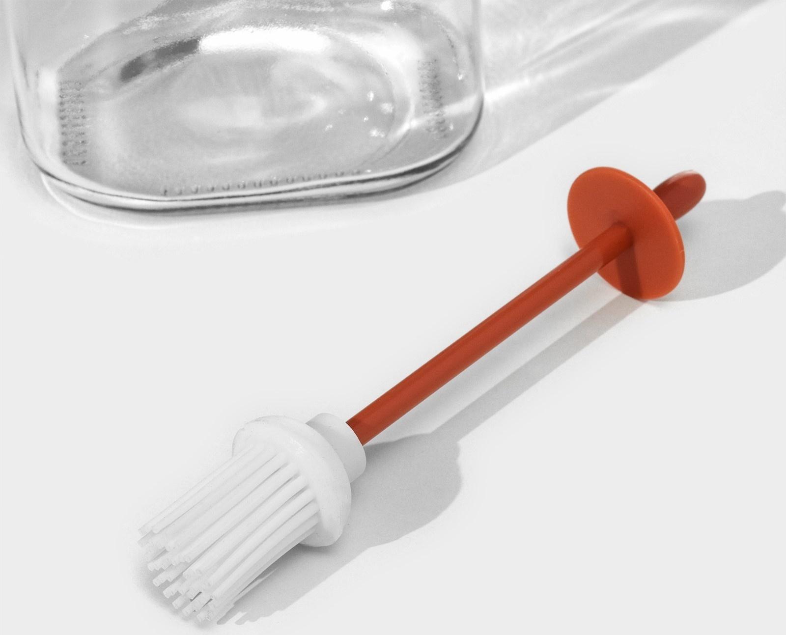 Бутыль стеклянная для масла с кисточкой Доляна «Коралл», 600 мл, 5,9×19 см