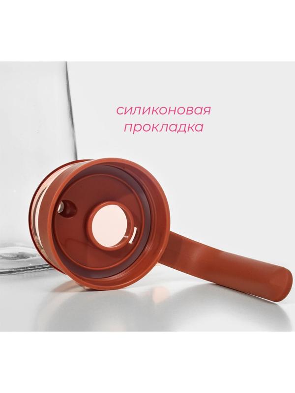 Бутыль стеклянная для масла с кисточкой Доляна «Коралл», 600 мл, 5,9×19 см