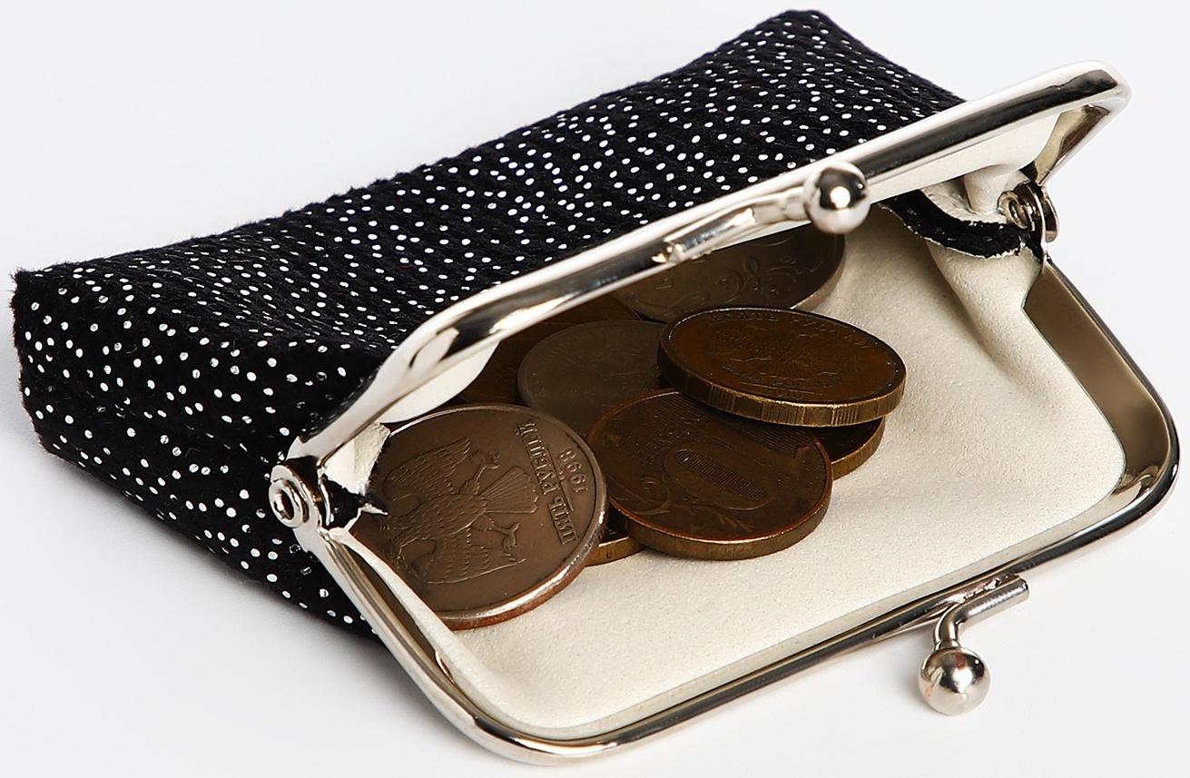 Кошелёк детский на фермуаре, цвет чёрный