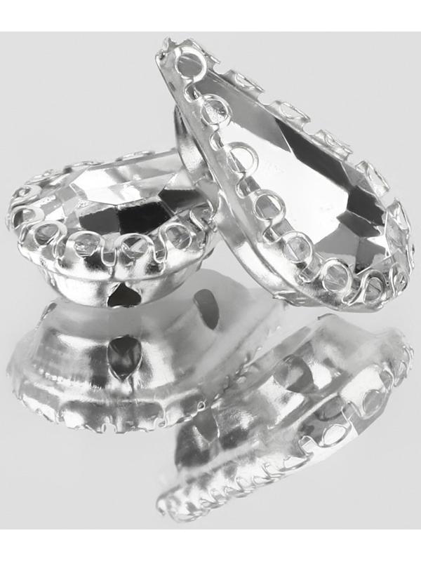 Стразы пришивные «Капля», в ажурной оправе, 8 × 13 мм, 20 шт, цвет белый