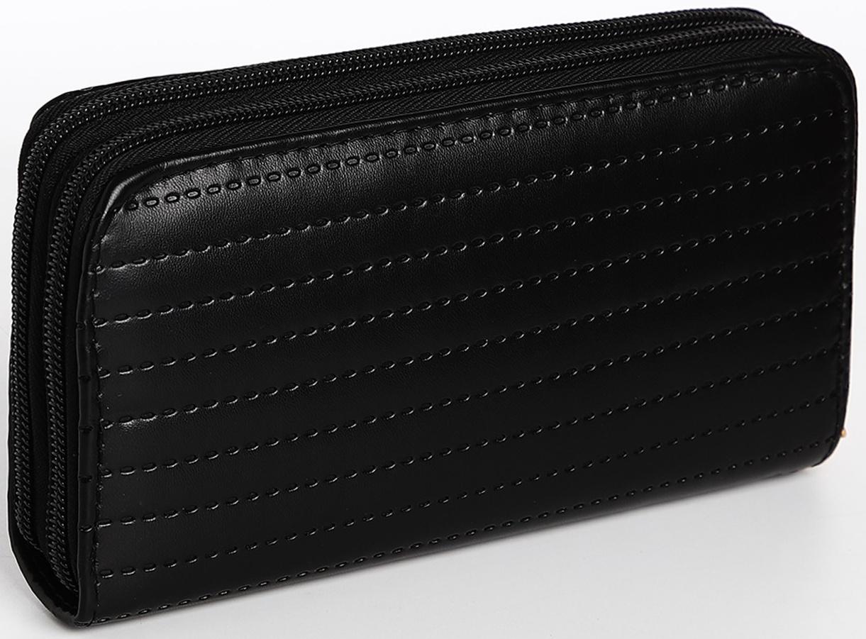 Кошелёк на молниях, цвет чёрный