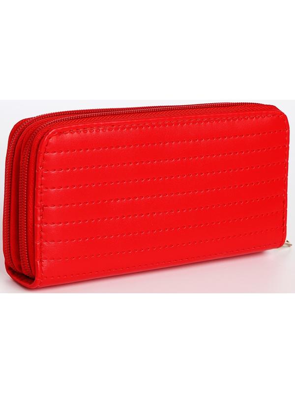 Кошелёк на молниях, цвет красный