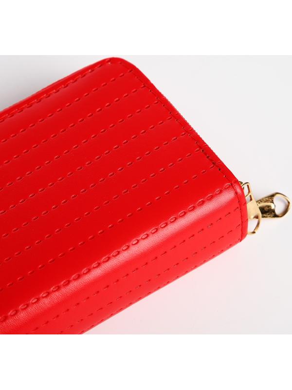 Кошелёк на молниях, цвет красный