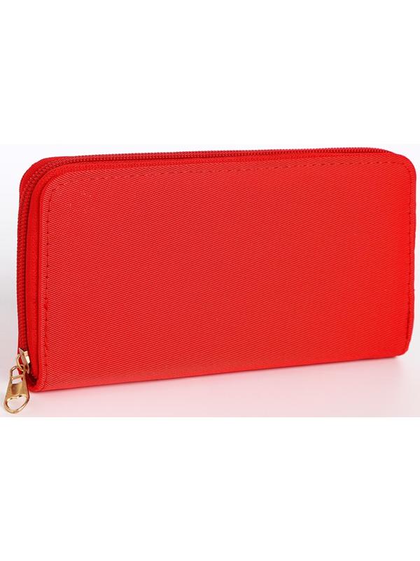 Кошелёк на молнии, цвет красный