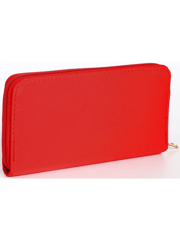Кошелёк на молнии, цвет красный