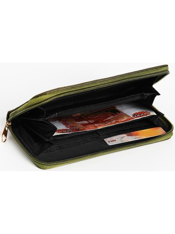 Кошелёк на молнии, цвет хаки