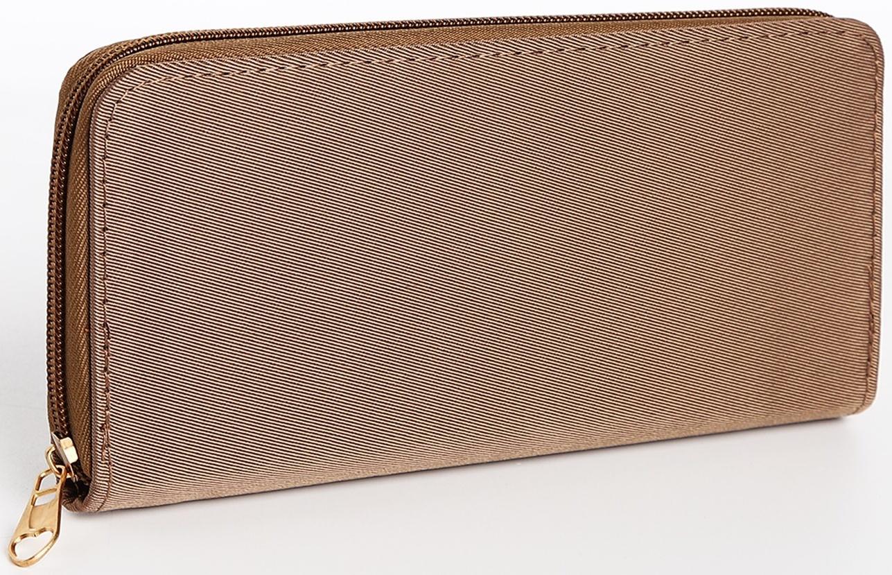 Кошелёк на молнии, цвет бежевый