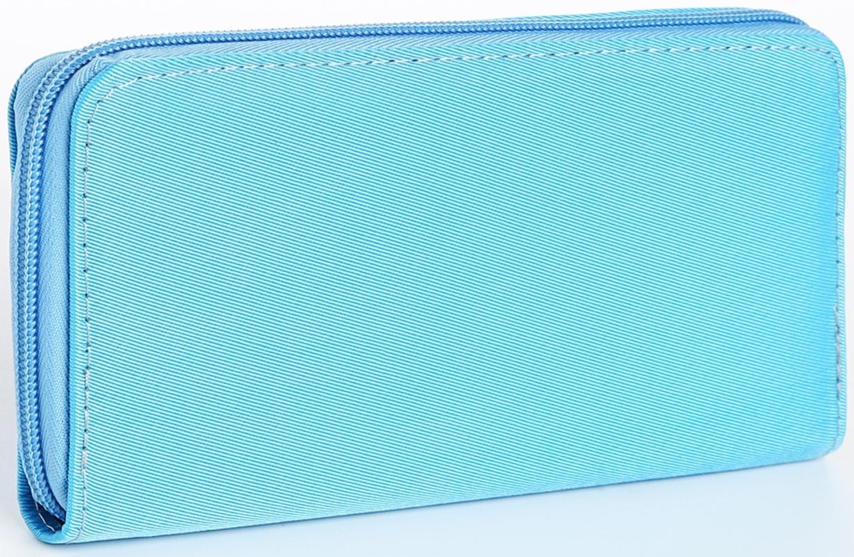 Кошелёк на молнии, цвет голубой