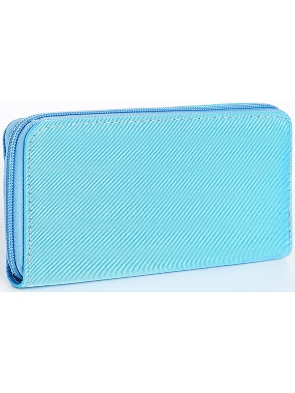 Кошелёк на молнии, цвет голубой