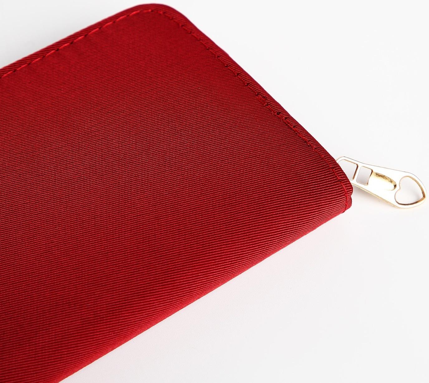 Кошелёк на молнии, цвет бордовый