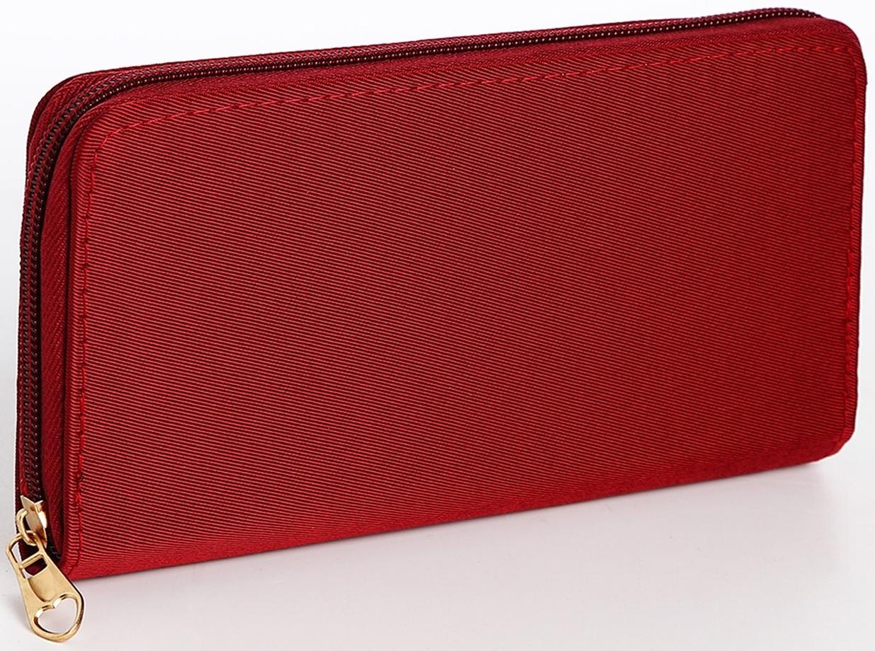 Кошелёк на молнии, цвет бордовый