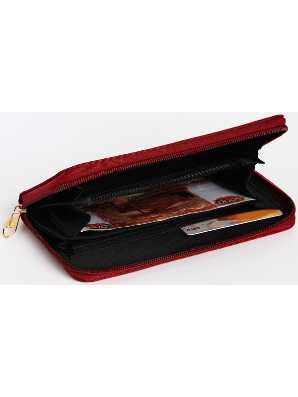 Кошелёк на молнии, цвет бордовый