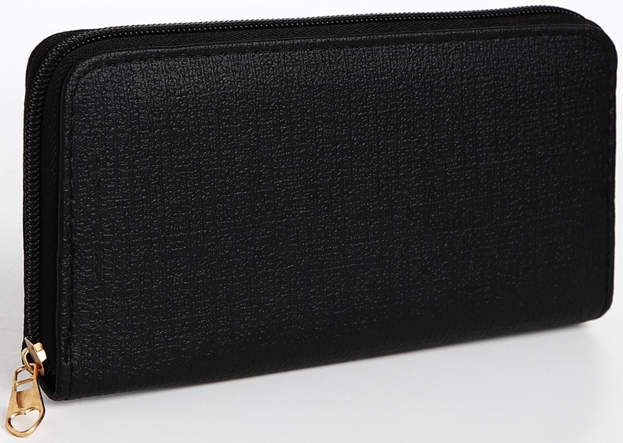 Кошелёк на молнии, цвет чёрный