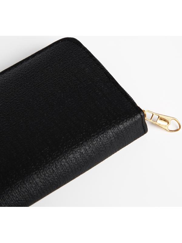 Кошелёк на молнии, цвет чёрный