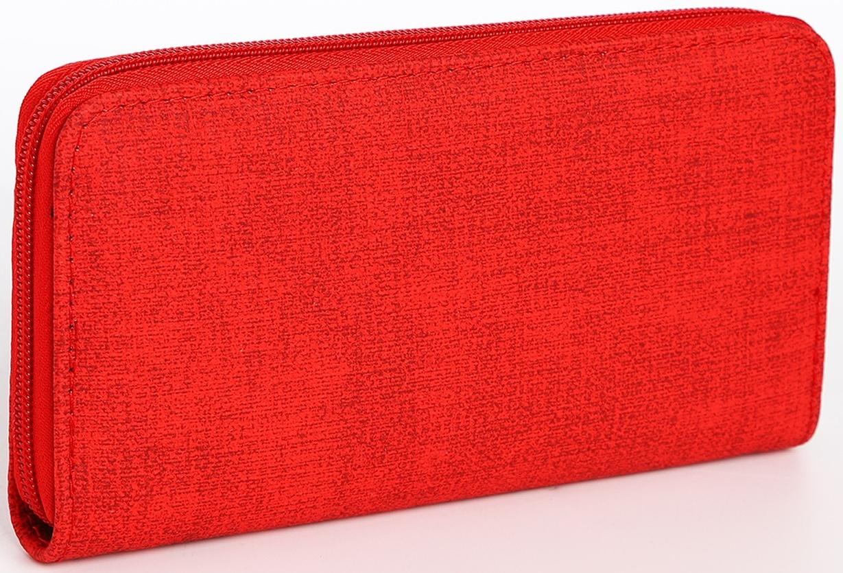 Кошелёк на молнии, цвет красный