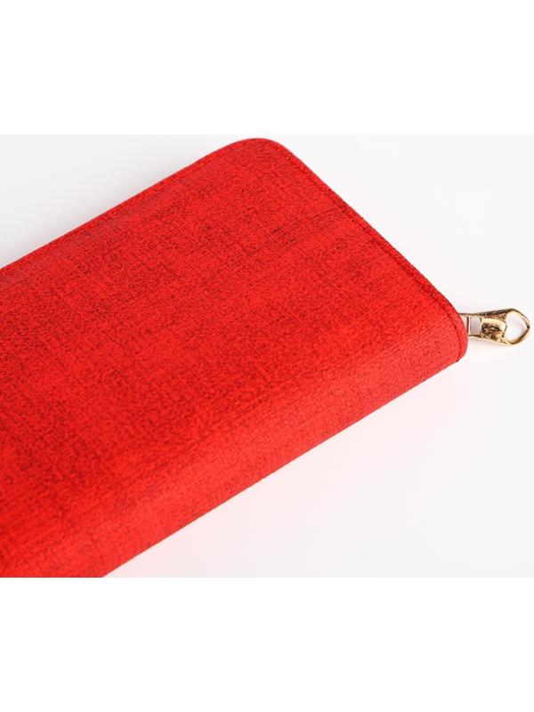 Кошелёк на молнии, цвет красный