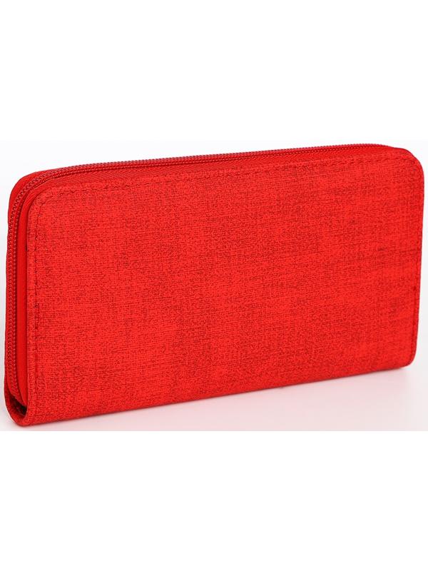 Кошелёк на молнии, цвет красный
