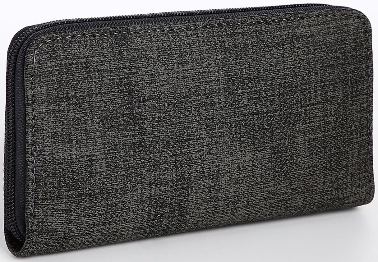 Кошелёк на молнии, цвет серый