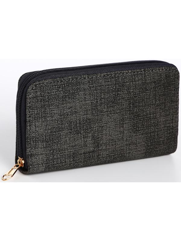 Кошелёк на молнии, цвет серый