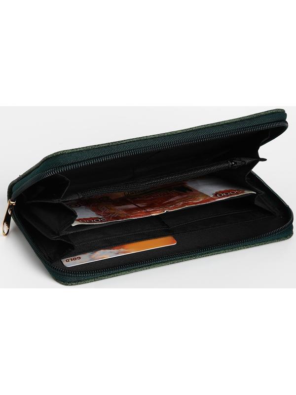Кошелёк на молнии, цвет зелёный