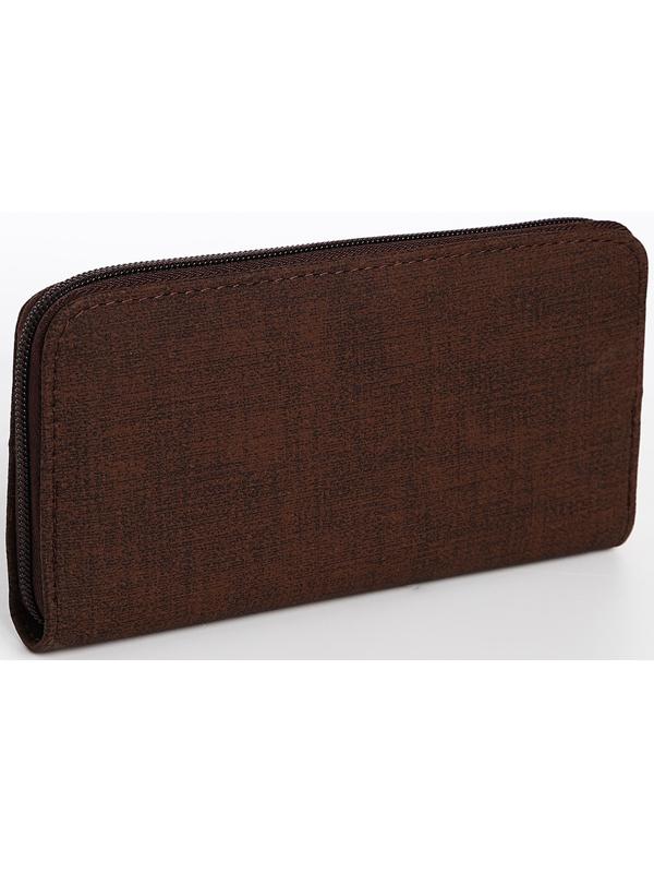 Кошелёк на молнии, цвет коричневый