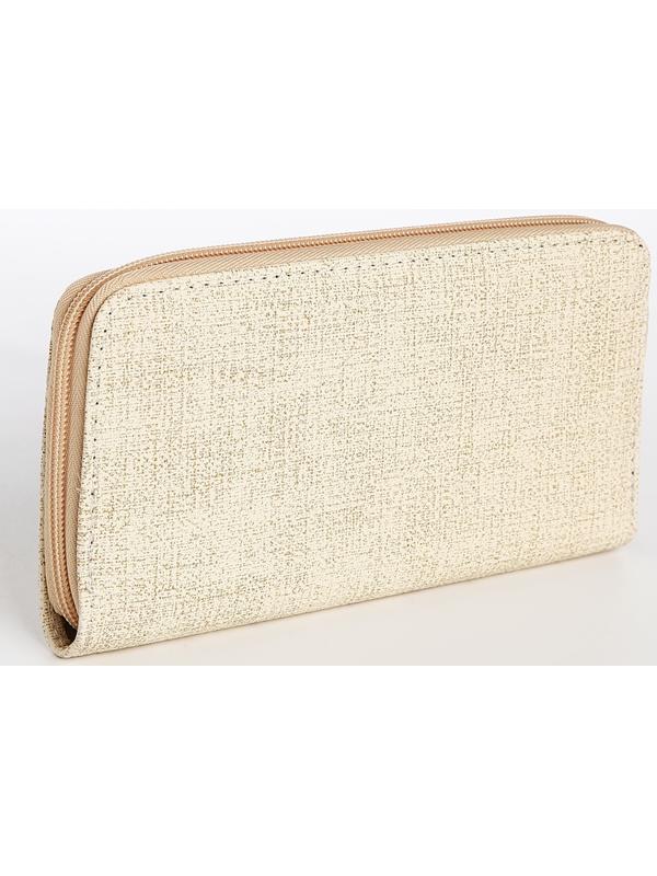 Кошелёк на молнии, цвет бежевый