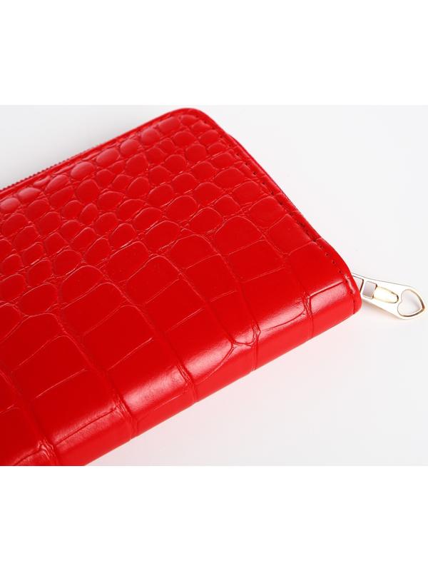 Кошелёк на молнии, цвет красный