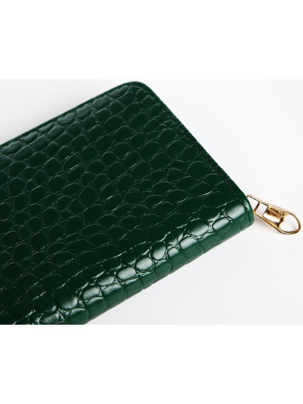 Кошелёк на молнии, цвет зелёный